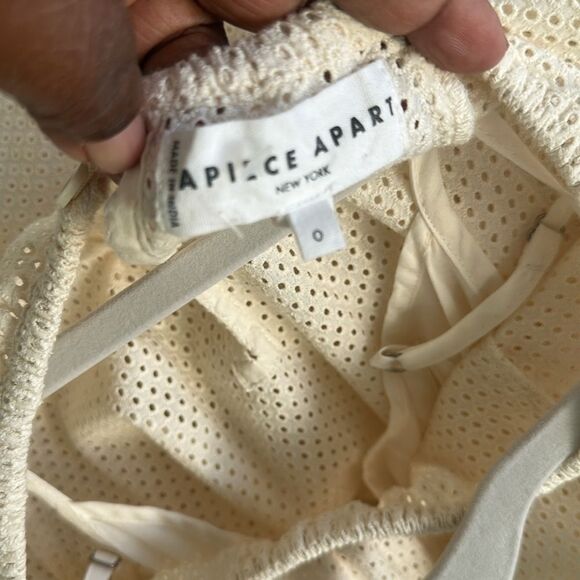 A Piece Apart Cream Perforated Tiered Maxi Dress 0 - Picture 10 of 11